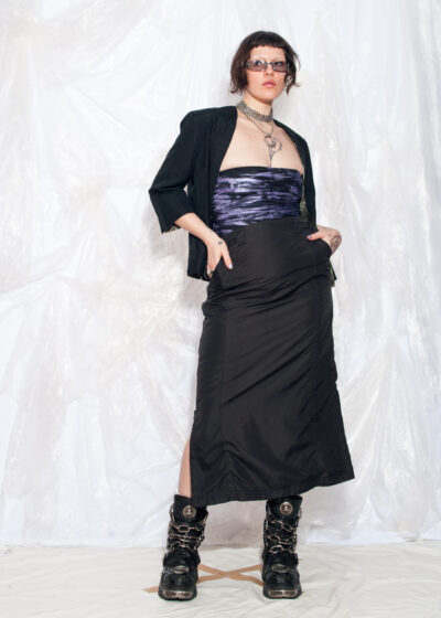 Vintage 50s Reversible Blazer in Green Black Silk