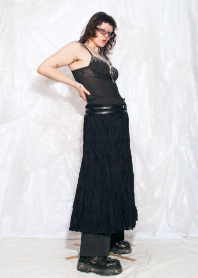 Vintage Y2K Maxi Skirt in Black Whimsigoth