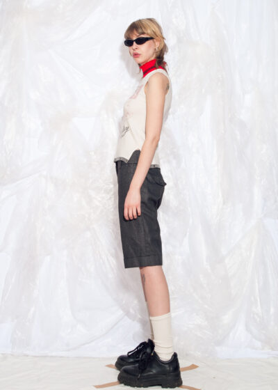 Vintage Y2K Wide Leg Shorts in Silver