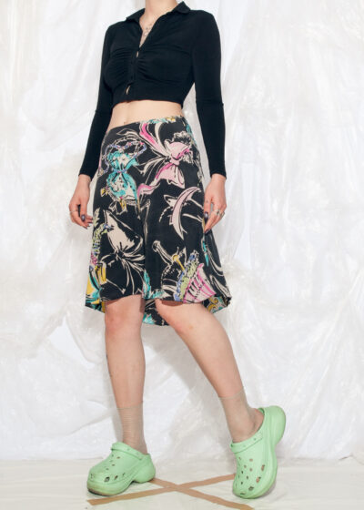 Vintage Y2K Mariella Burani Silk Skirt in Grey