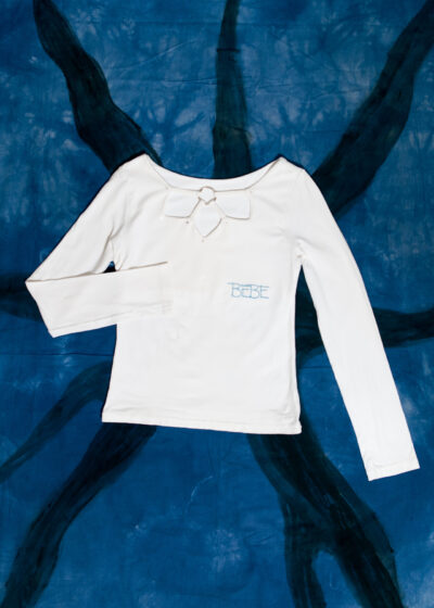 Vintage Y2K Cut-Out Long Sleeve Top in White