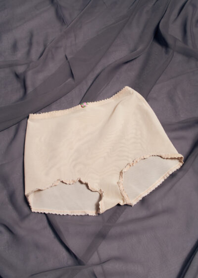 Vintage 60s High Waisted Mesh Briefs in Beige