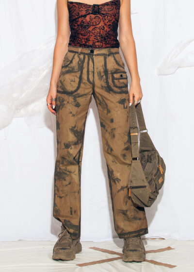 Reworked Vintage 90s Cargo Pants in Mud Wash Brown