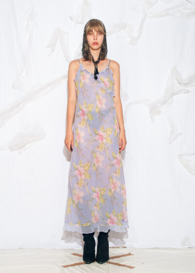 Vintage Y2K Flower Print Maxi Dress in Dreamy Pastel