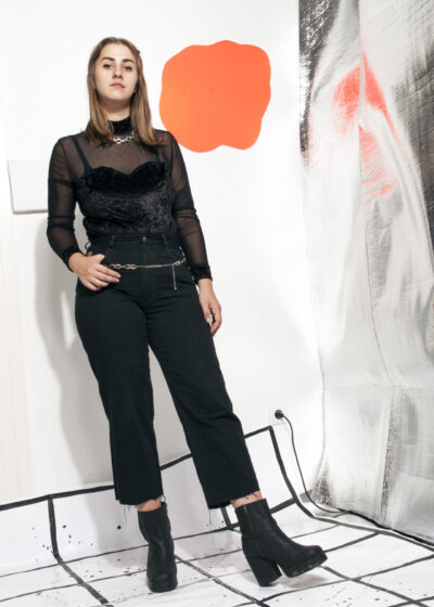 Vintage jeans 90s reworked crop grunge black denim trousers