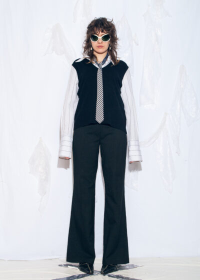 Vintage Y2K Vest Shirt in White and Black