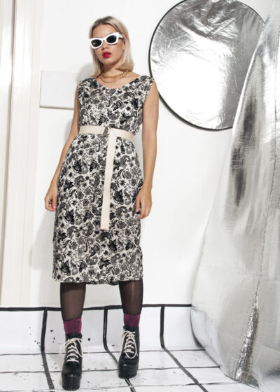 Vintage psychedelic dress 60s velvet taffeta prom dress