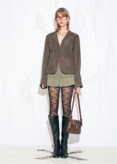 Vintage Y2K Munthe Silk Blazer in Brown