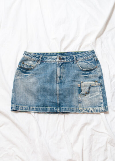 Vintage Y2K Denim Micro Skirt in Blue
