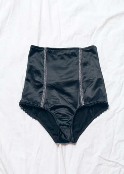 Vintage Y2K Satin Shapewear Panties in Black
