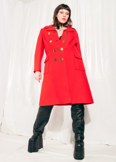 Vintage Coat 60s Mod Rare Red Wool Coat