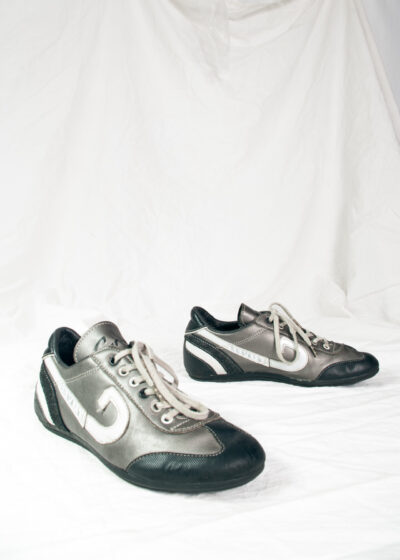 Vintage Y2K Cruyff Leather Sneakers in Silver