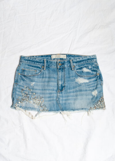 Vintage Y2K Abercrombie Denim Micro Skirt in Blue