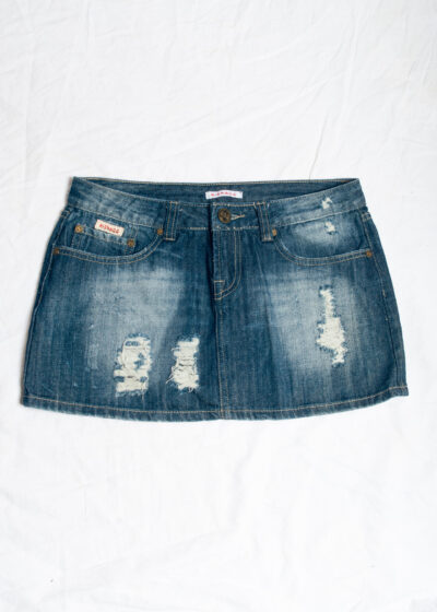 Vintage Y2K Denim Micro Skirt in Blue