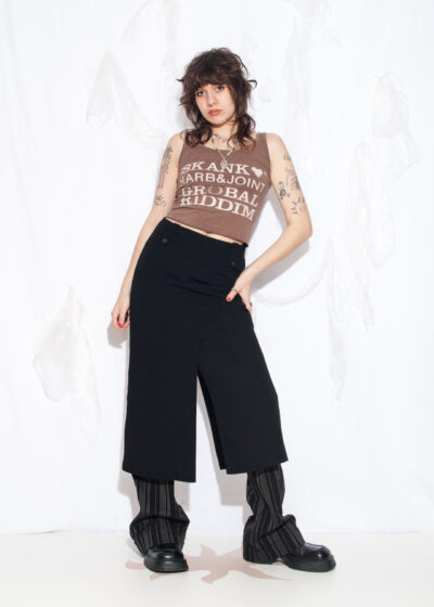 Vintage 90s Black Maxi Skirt with Slit