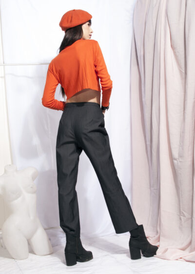 Vintage cropped trousers Y2K reworked cropped silver pants