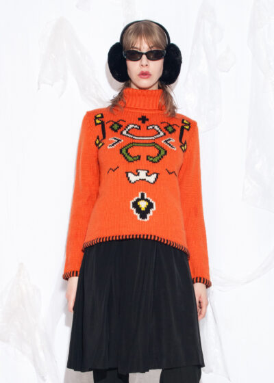 Vintage Y2K Betty Barclay Knit Jumper in Orange