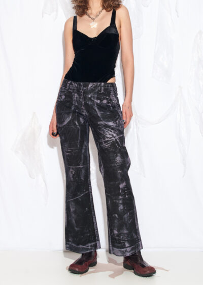 Reworked Vintage Y2K Wide-Leg Trousers in Purple