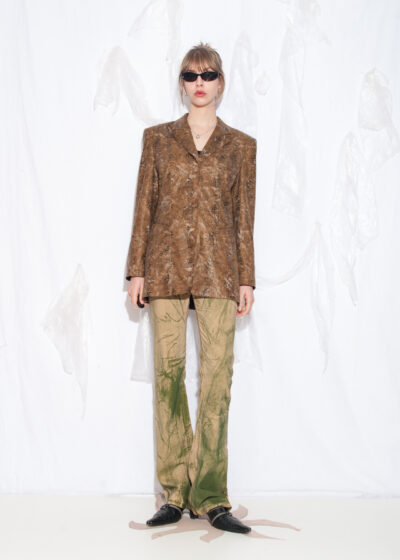 Vintage 90s Snake Pattern Blazer in Brown