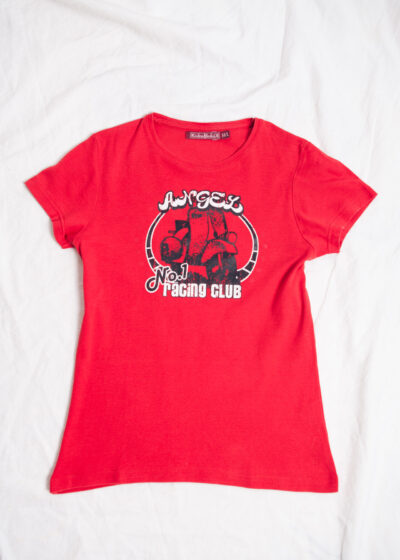 Vintage Y2K No 1 Racing Club Red Baby Tee