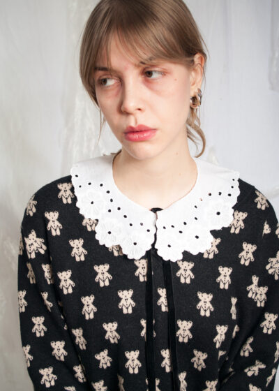 Vintage 60s Lace Collar Necklace in White