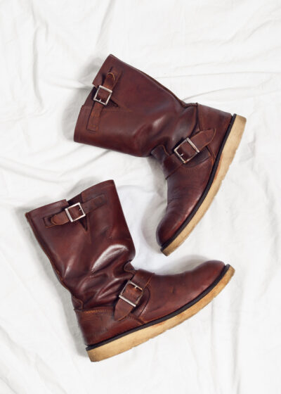 Vintage Y2K Slouchy Leather Boots in Brown