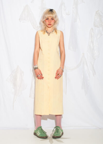 Vintage 90s Maxi Dress in Vanilla Yellow