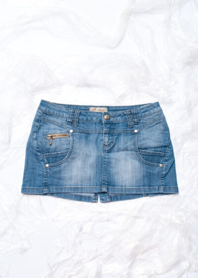 Vintage Y2K Denim Micro Skirt in Blue