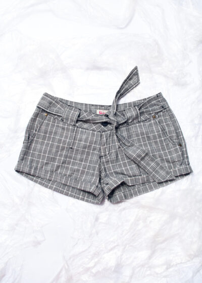 Vintage Y2K Low Rise Micro Shorts in Black and White Plaid