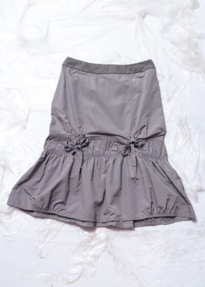 Vintage Y2K Parachute Midi Skirt in Grey
