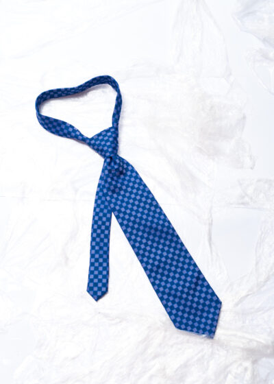 Vintage Y2K Punk Tie in Blue Checkered