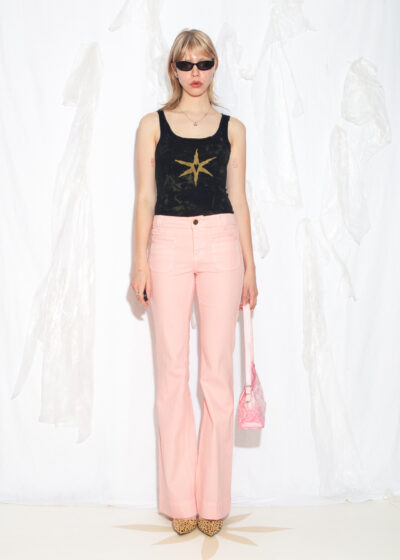 Vintage Y2K Flare Trousers in Pink