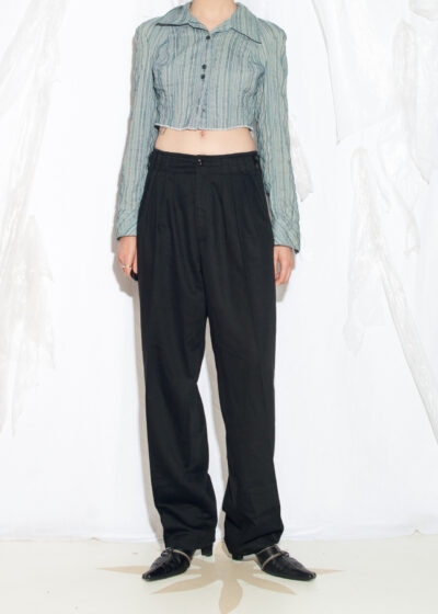 Vintage 80s Pleated Trousers in Black