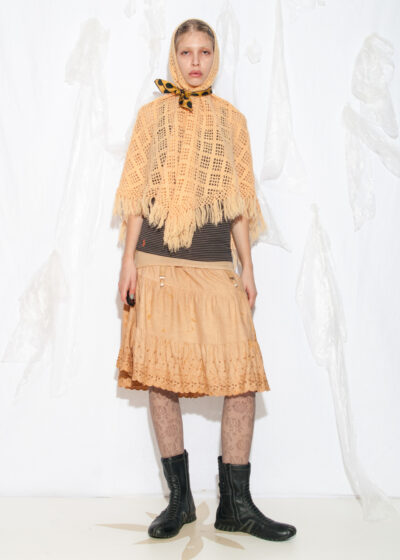 Vintage 70s Hooded Fringe Poncho in Yellow