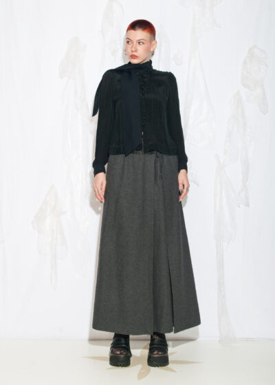 Vintage 40s Shawl Blouse in Black