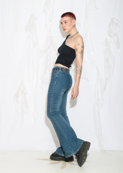 Vintage Y2K Flare Jeans in Stonewashed Blue