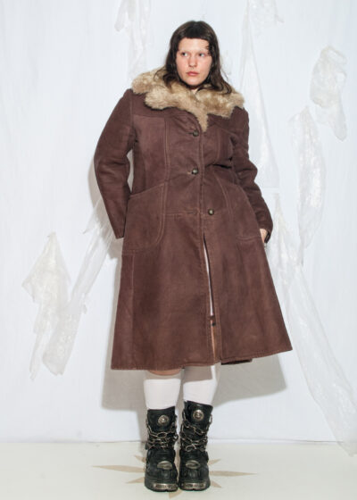 Vintage 70s Penny Lane Shearling Coat in Brown