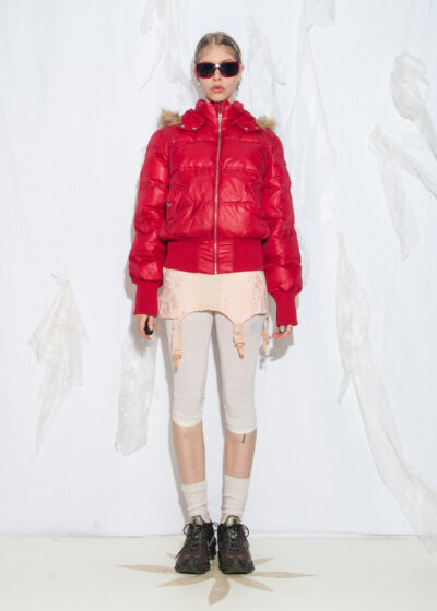 Vintage Y2K Lee Puffer Jacket in Red