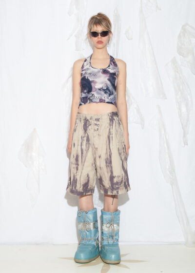 Reworked 80s Liberto Wide Leg Trousers in Beige