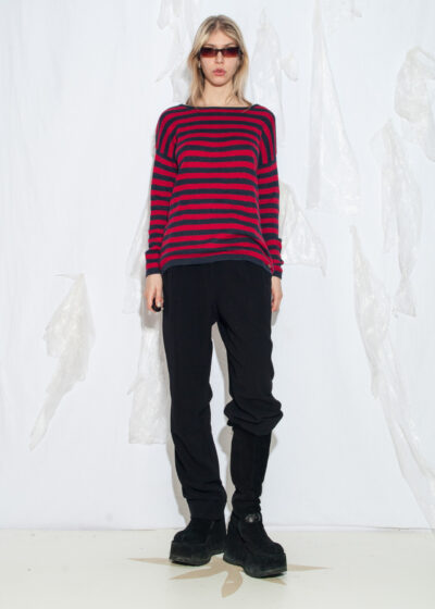 Vintage Y2K Hampton Republic Striped Knit Jumper in Red