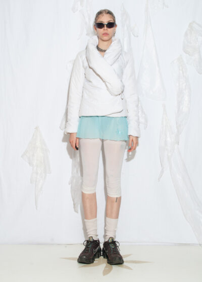 Vintage Y2K Overlapped Duvet Coat in White