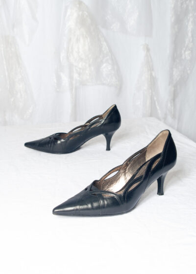 Vintage Y2K Gabor Leather Stilettos in Black