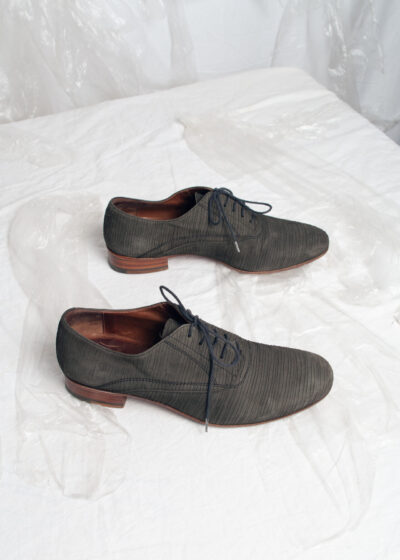 Vintage 90s Lanvin Suede Oxford Shoes in Grey