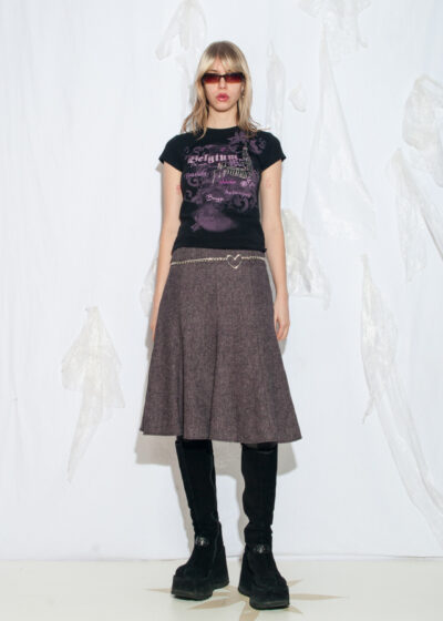 Vintage Y2K Euro Summer Baby Tee in Black