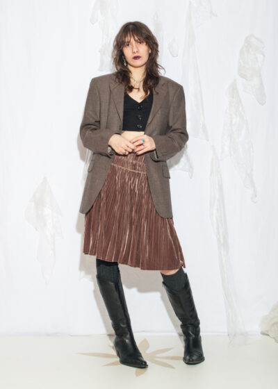 Vintage Y2K Styl Wool Blazer in Brown