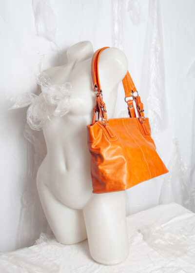 Vintage Y2K Calamita Leather Bag in Orange