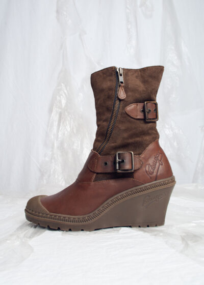 Vintage Y2K Pataugas Leather Wedge Boots