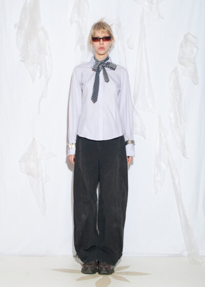 Vintage Y2K TM Lewin Pinstriped Shirt in Purple