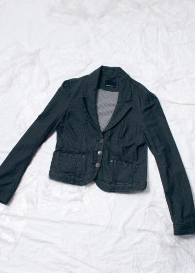 Vintage Y2K Houndstooth Blazer in Grey