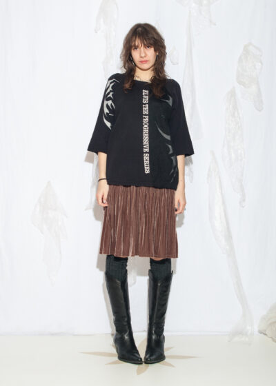 Vintage Y2K Elvis Techno T-Shirt in Black